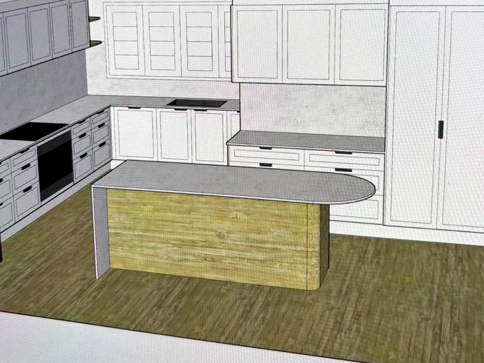 3D model view of an in-house kitchen design by Hayley — Spriggs & Co.