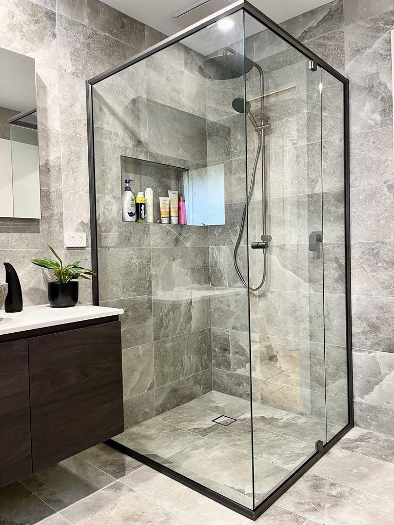 Stone Tile Walk-In Shower