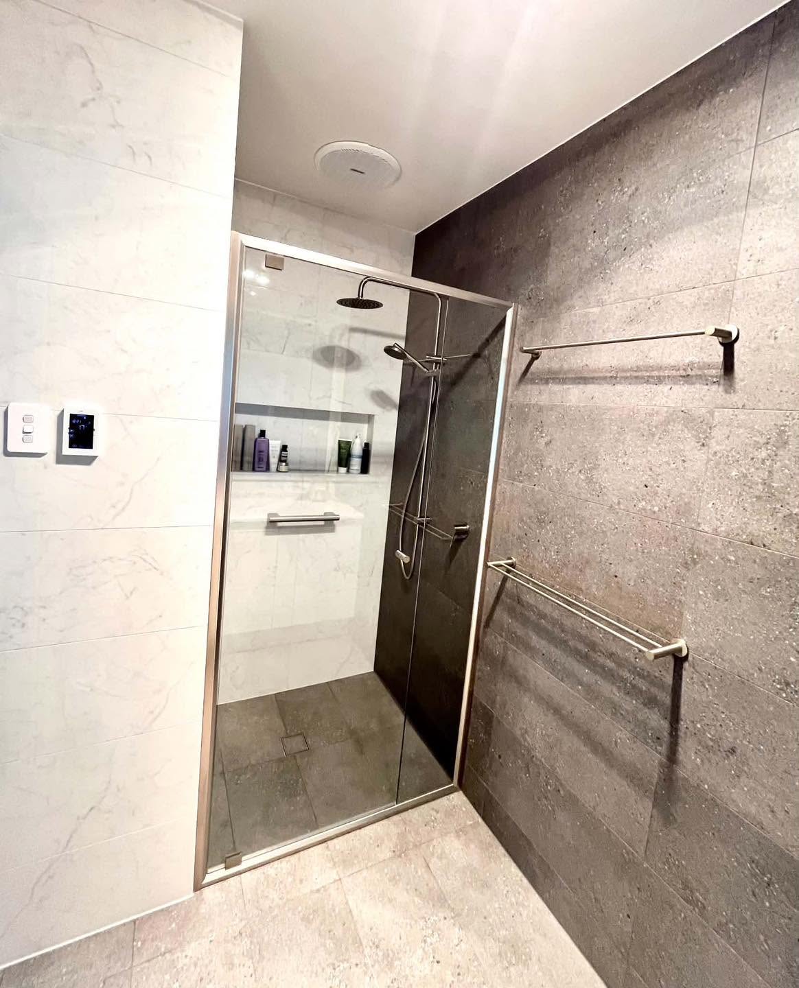 Marble & Charcoal Shower